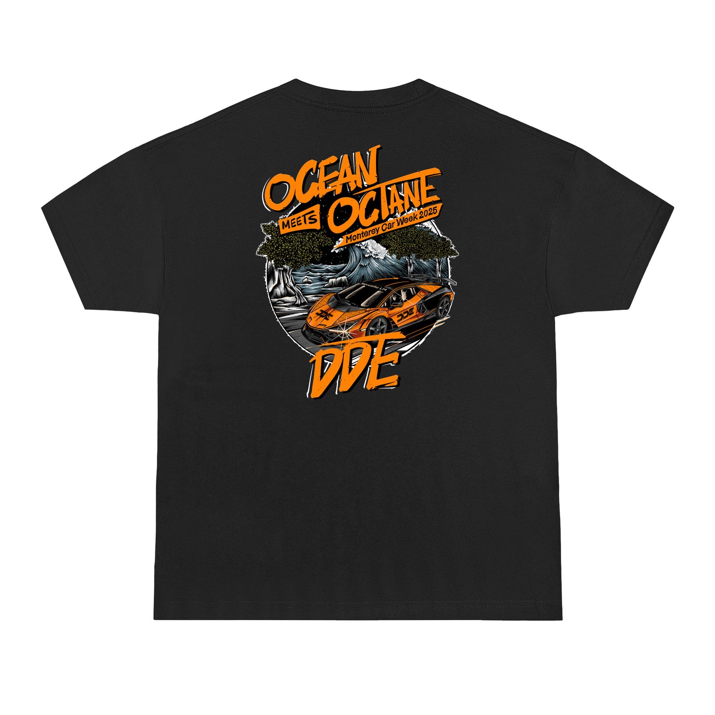 OCEAN MEETS OCTANE BLACK TEE