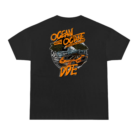 OCEAN MEETS OCTANE BLACK TEE